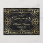 Quinceanera Save the Date Zwart Briefkaart (Voorkant)