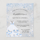 Quinceanera Silva Blue winteruitnodigingsbudget Flyer (Voorkant)