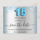Quinceanera Silver Blue budget, behalve de datum Flyer (Voorkant)
