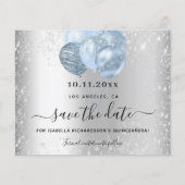 Quinceanera Silver Blue budget, behalve de datum Flyer (Voorkant)