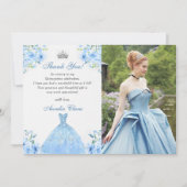Quinceanera Silver Blue Floral Gown Carte de remer (Devant)