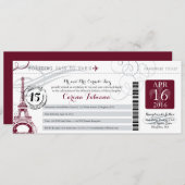 Quinceanera Silver Grey en Bourgogne | Parijs Kaart (Voorkant / Achterkant)