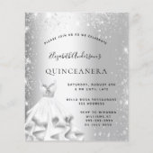 Quinceanera Silver-kleedglitter Flyer (Voorkant)