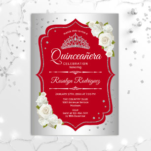 Quinceanera - Silver Red Kaart