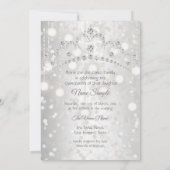 Quinceanera Silver White Diamond Tiara Kaart (Achterkant)