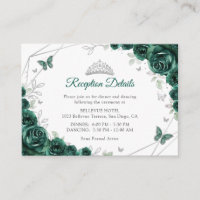 Quinceanera Smaragdgroene Zilveren Bloemendetails