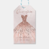 Quinceañera, Sparkle Gown, Faux Roos Gold Cadeaulabel (Voorkant)