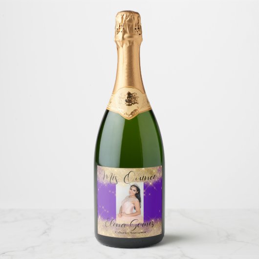 Quinceañera Sparkling Wine Favoriser le Étiquette  (Devant)