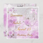 Quinceanera Sweet 15 Anniversaire Invitation (Devant / Derrière)