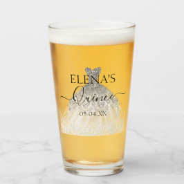 Quinceañera Tall Glass Party Favor Personalized Glas