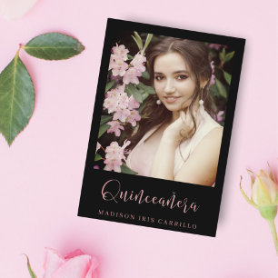 Quinceañera Tendencia Tipografía Español Oro Rosa