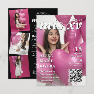 Quinceanera Tijdschrift Elegante Moderne Foto QR C Kaart