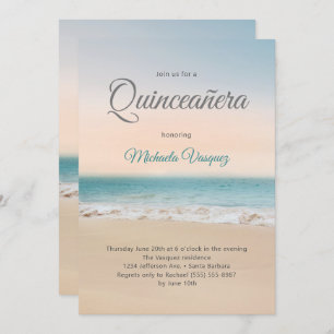 Quinceañera Tropical Beach Party Invitation
