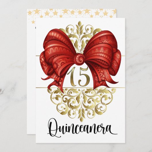 Quinceanera Uitnodiging (Voorkant / Achterkant)