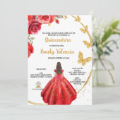 Quinceañera uitnodiging en español (Staand voorkant)