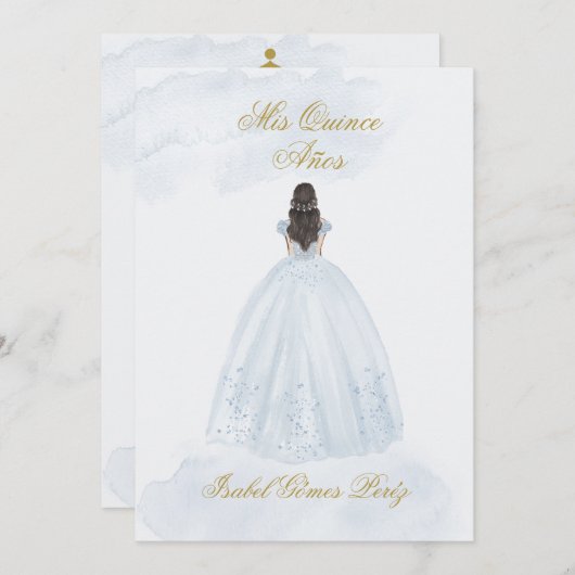 Quinceanera uitnodiging in het Spaans (Voorkant / Achterkant)