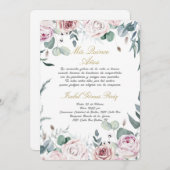 Quinceanera uitnodiging in het Spaans (Voorkant / Achterkant)