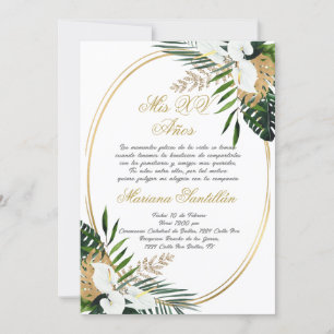 Quinceanera uitnodiging in het Spaans