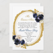 Quinceanera uitnodiging in het Spaans (Voorkant / Achterkant)