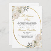 Quinceanera uitnodiging in het Spaans (Voorkant / Achterkant)