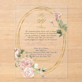 Quinceanera uitnodiging in het Spaans Acryl Uitnodigingen (Voorkant)