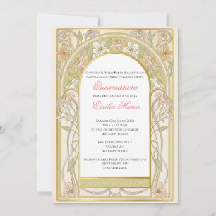 Quinceañera uitnodiging retro vinage in het Spaans