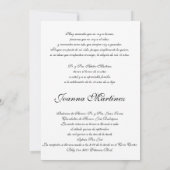 Quinceanera Uitnodigingen in het Spaans (Achterkant)