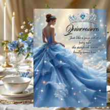 Quinceanera Verjaardag Assepoester Blauwe Zilveren