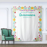 Quinceanera Verjaardagsfeest Foto Achtergrond Bloe