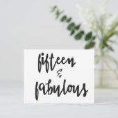 Quinceanera verjaardagskaart 15 jaar & Fabulous Briefkaart (Staand voorkant)