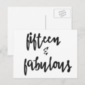 Quinceanera verjaardagskaart 15 jaar & Fabulous Briefkaart (Voorkant / Achterkant)