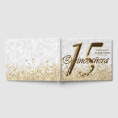 Quinceanera Vijftien Verjaardag Gouden Folie Glitt Gastenboek (Volledig)