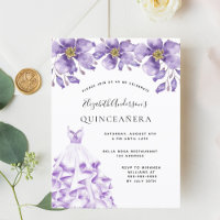 Quinceanera violet wit kleed florelegant