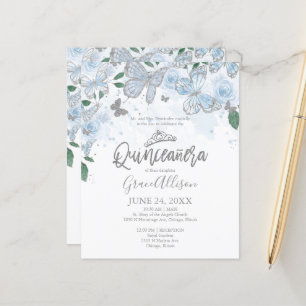Quinceanera Vlinder Budget Uitnodiging Nederlands