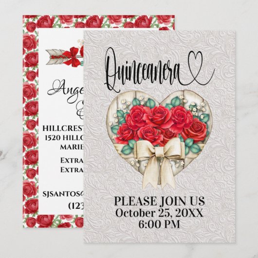 Quinceanera - Voir Invitation Précédente (Devant / Derrière)