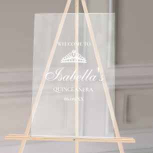 Quinceanera Welcome Frosted Acryl Bord