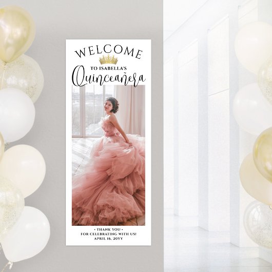 Quinceañera Welcome Modern Script Large Photo Poster
