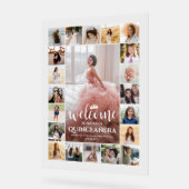 Quinceañera Welkom Fotocollage 15e verjaardag Acryl Bord (Hoek)