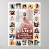 Quinceañera Welkom Fotocollage 15e verjaardag Poster (Voorkant)