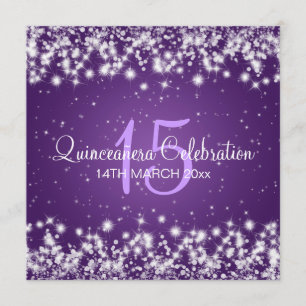 Quinceañera Winter Sparkle Paars Kaart