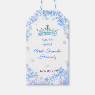 Quinceañera Winter Wonderland-herinnering Cadeaulabel