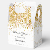 Quinceanera wit goud dank u bedankdoosjes (Geopend)