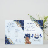 Quinceañera XV 15 Programme Charro Floral Bleu Roy (Debout devant)