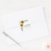 Quinceanera Zonnebloem Eucalyptus 15e Verjaardag Vierkante Sticker (Envelop)
