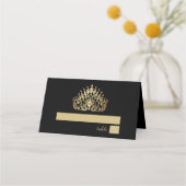 Quinceanera Zwart en Goud Prinses Tiara Kroon (Voorkant)