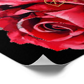 Quinceanera - zwart rood gouden decoratiebord poster (Hoek)