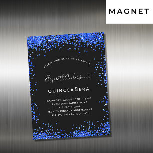 Quinceanera zwarte royal blue nodigmagnet