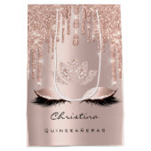 Quinceañeras Sweet 16th 15th Bridal Sparkly Diamod Medium Cadeauzakje (Achterkant)