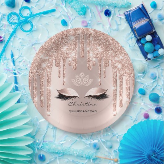 Quinceañeras Sweet 16th 15th Bridal Sparkly Diamod Papieren Bordje (Feest)