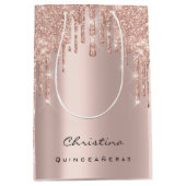 Quinceañeras Sweet 16th 15th Bridal Sparkly Favor Medium Cadeauzakje (Voorkant)